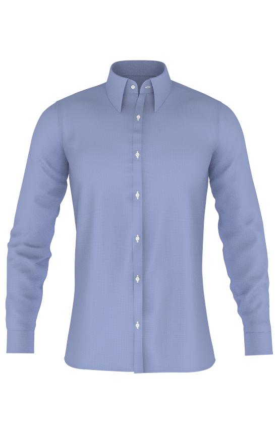 Camicia su misura 100% Cotone Popeline Azzurro Impero Colletto Gordon