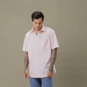 Camicia su misura tessuto Fil-a-fil rosa