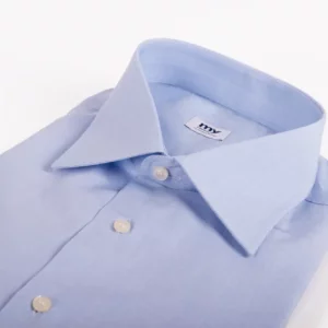 Camicia su misura tessuto Fil-a-fil azzurro