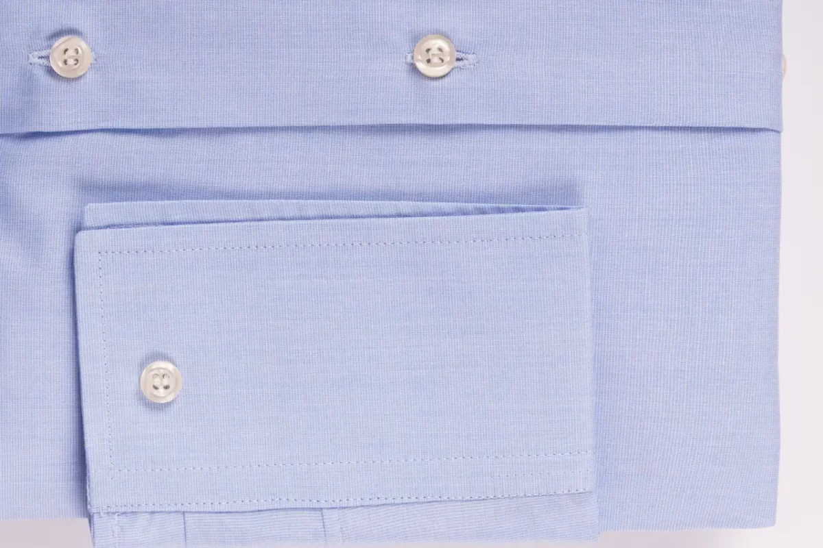 Camicia su misura tessuto Fil-a-fil azzurro