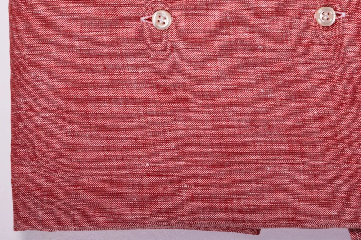 Camicia su misura tessuto Lino rosso porpora