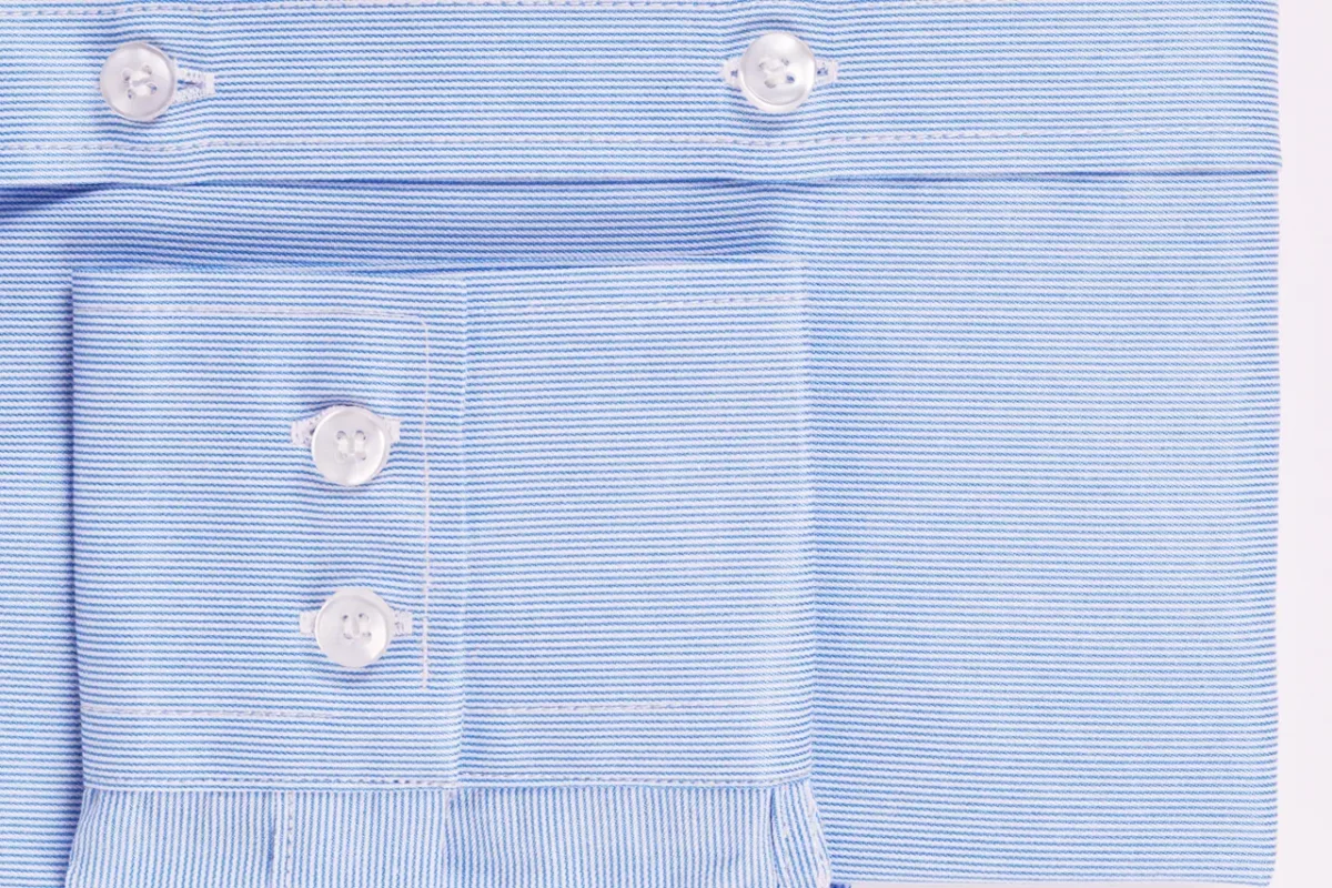Camicia su misura tessuto Popeline micro riga blu scuro