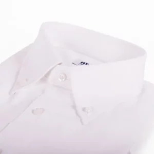 Camicia su misura tessuto Piquet bianco operato