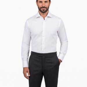 Camicia su misura tessuto Popeline bianco comfort no iron
