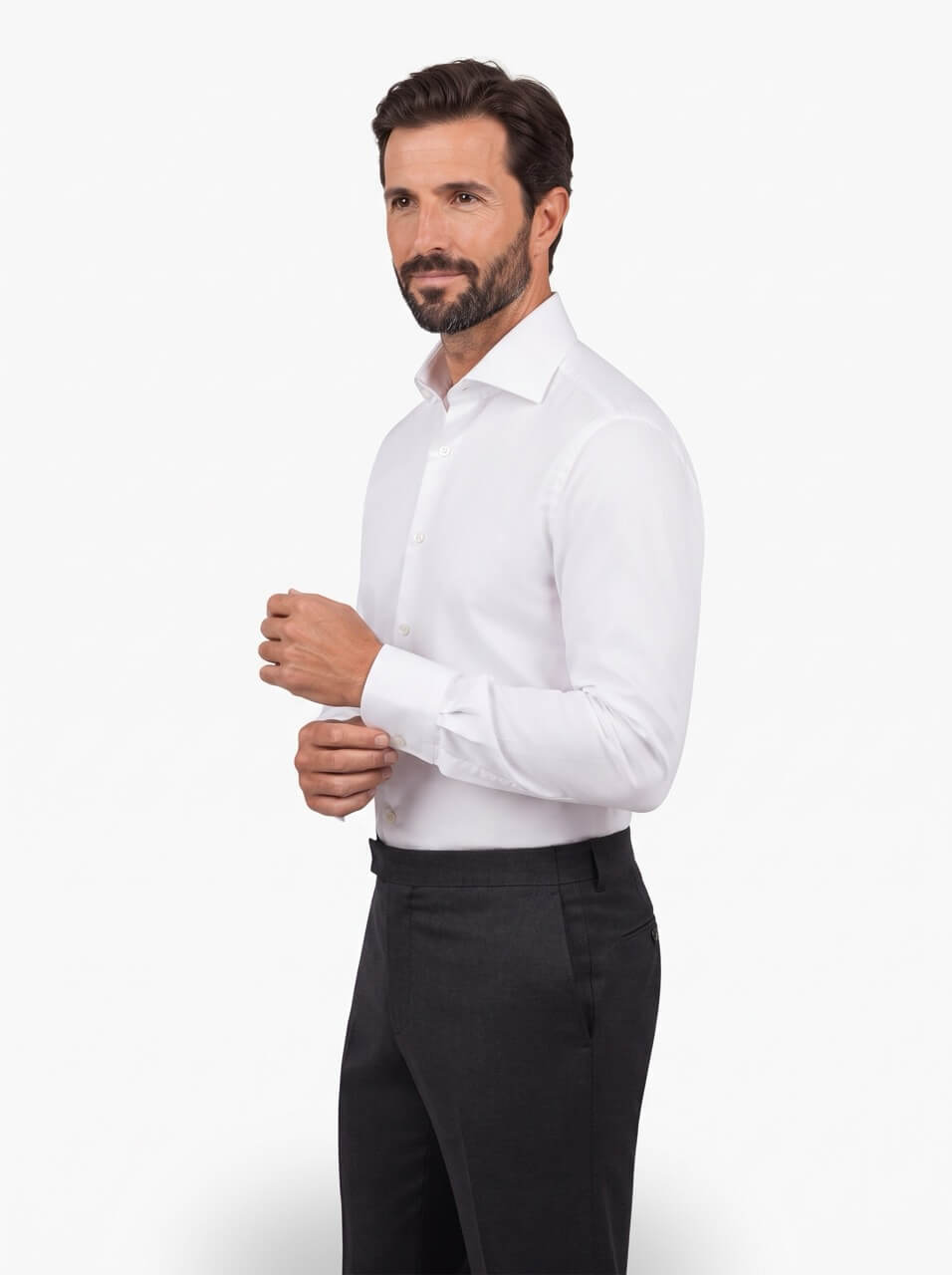 Camicia su misura tessuto Popeline bianco comfort no iron - immagine 2