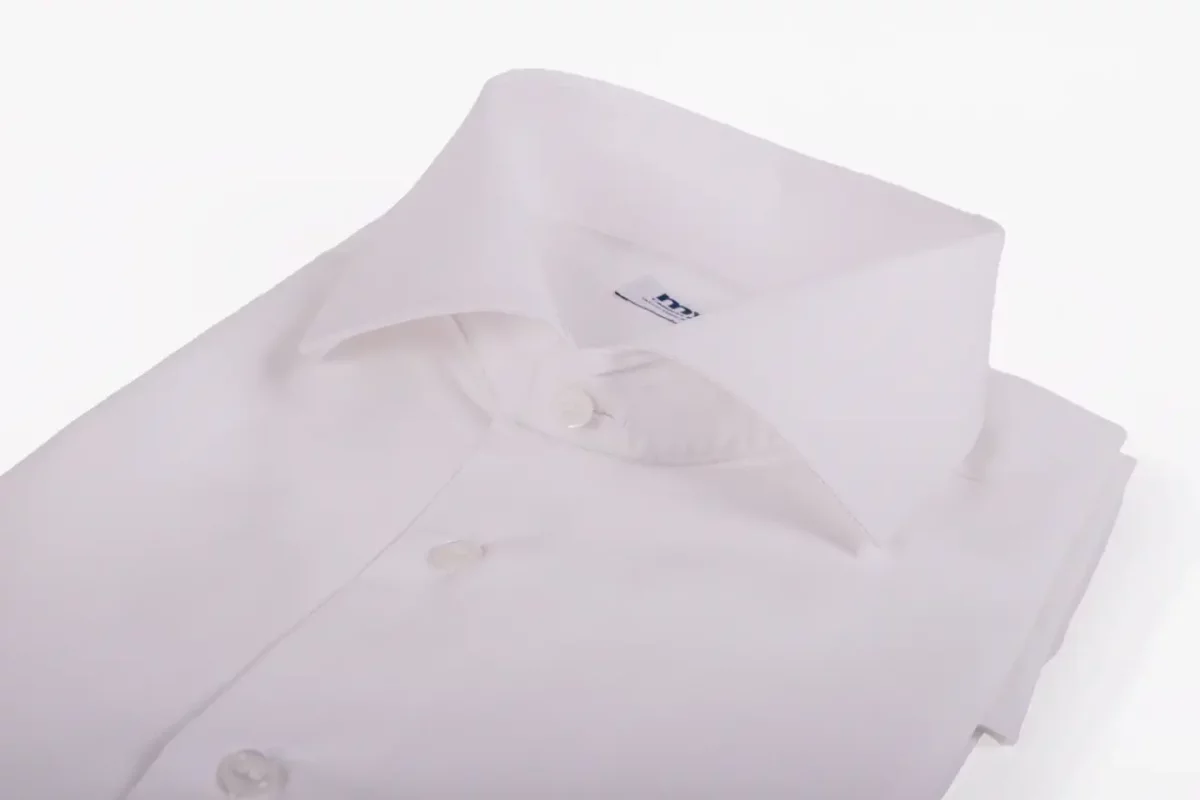 Camicia su misura tessuto Popeline bianco comfort no iron