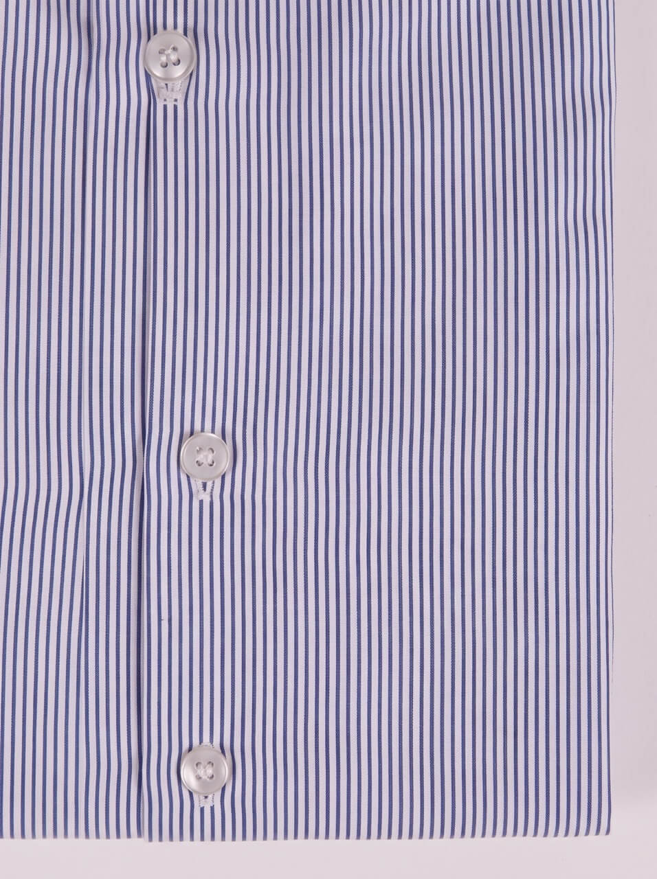 Camicia su misura tessuto Popeline Rigato Cobalto No Iron - immagine 5