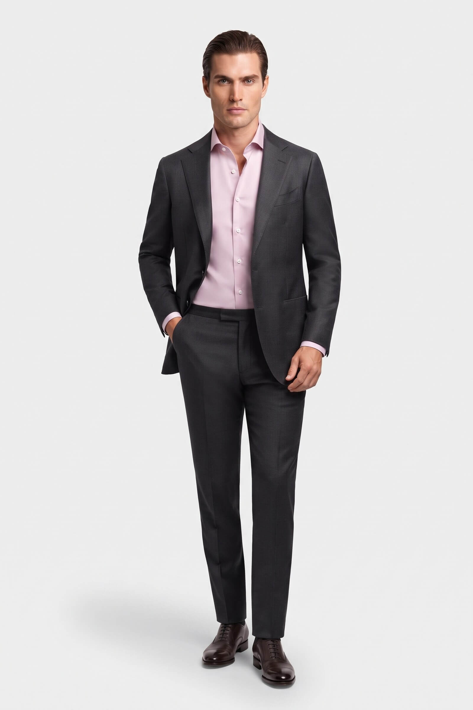 Camicia su misura Popeline Rosa in un look elegante