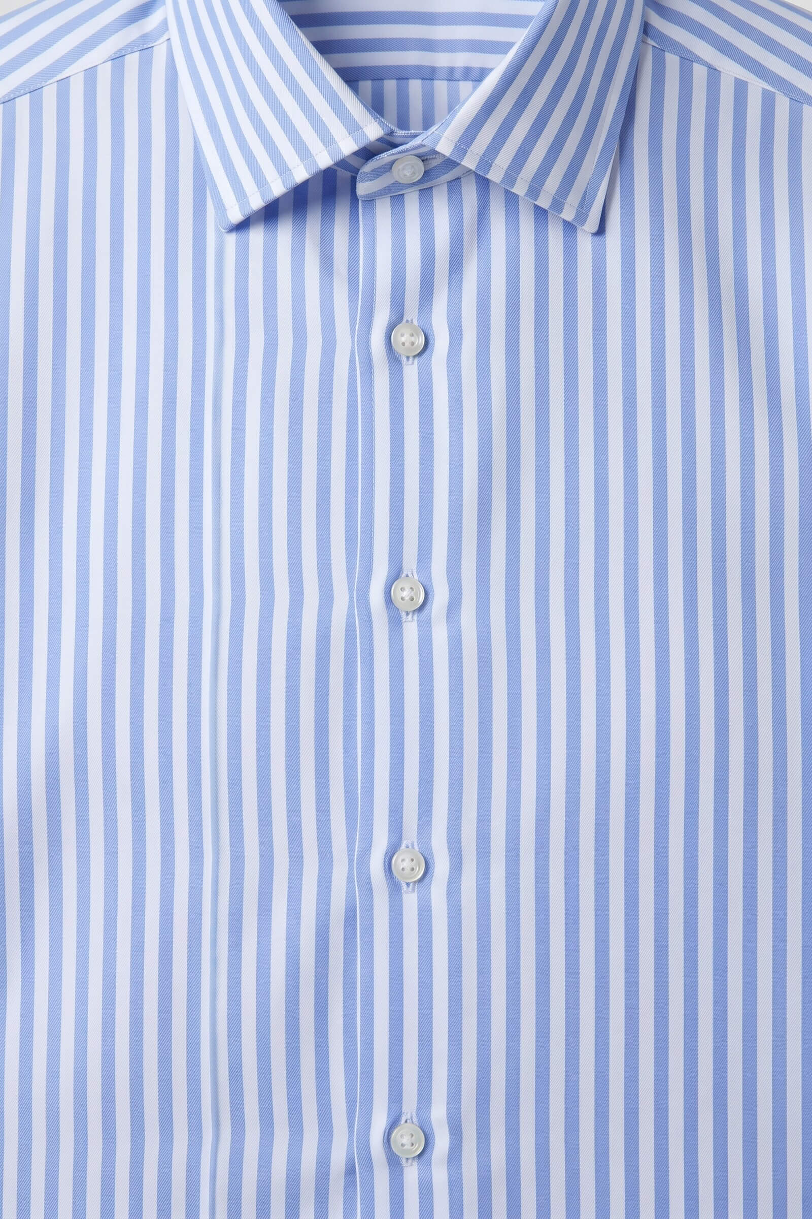 Dettaglio del tessuto Twill Rigato Largo Azzurro